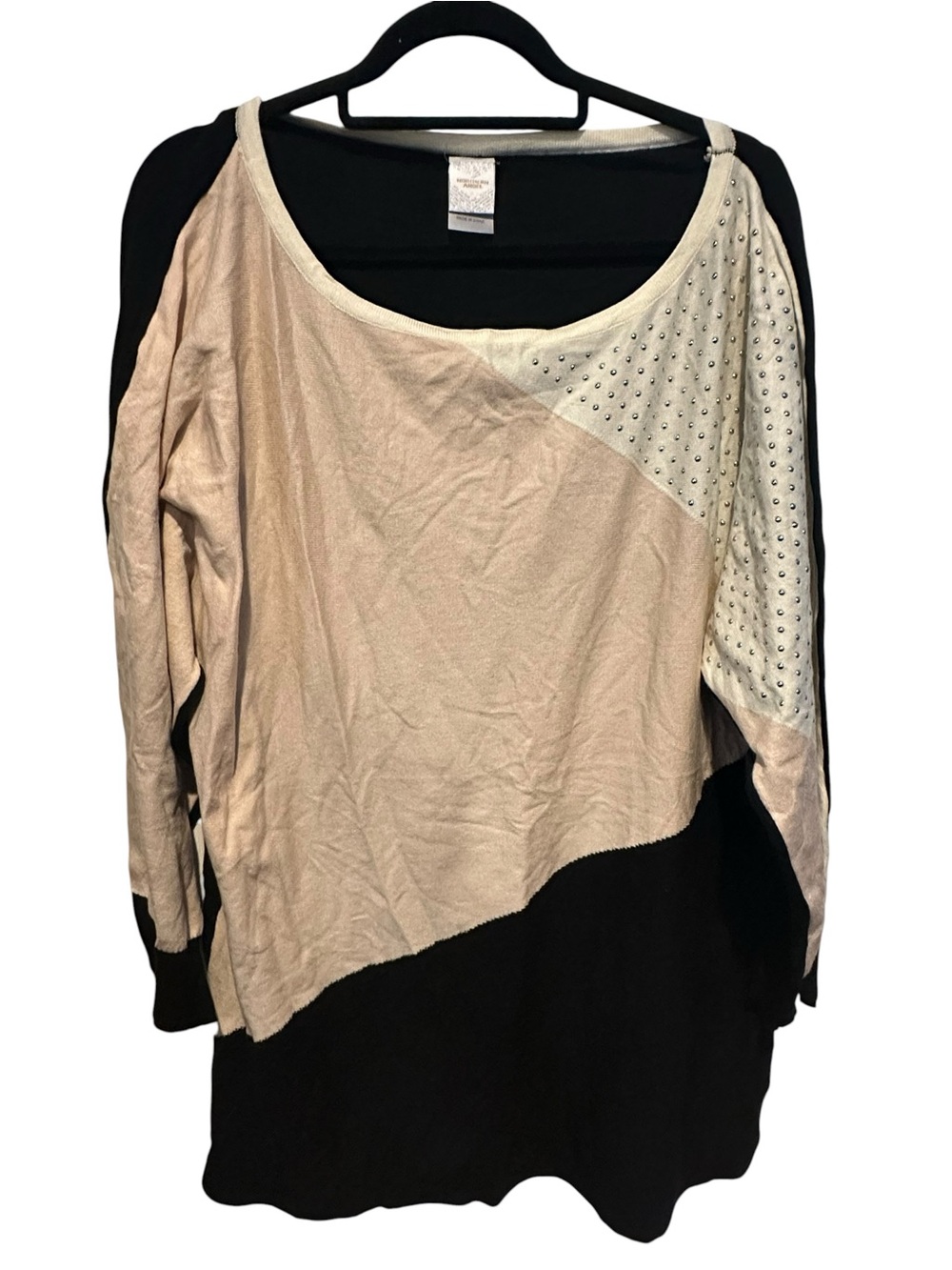 Northern Angel Plus Size Colorblock Studded Lightweight Sweater New Without Tags